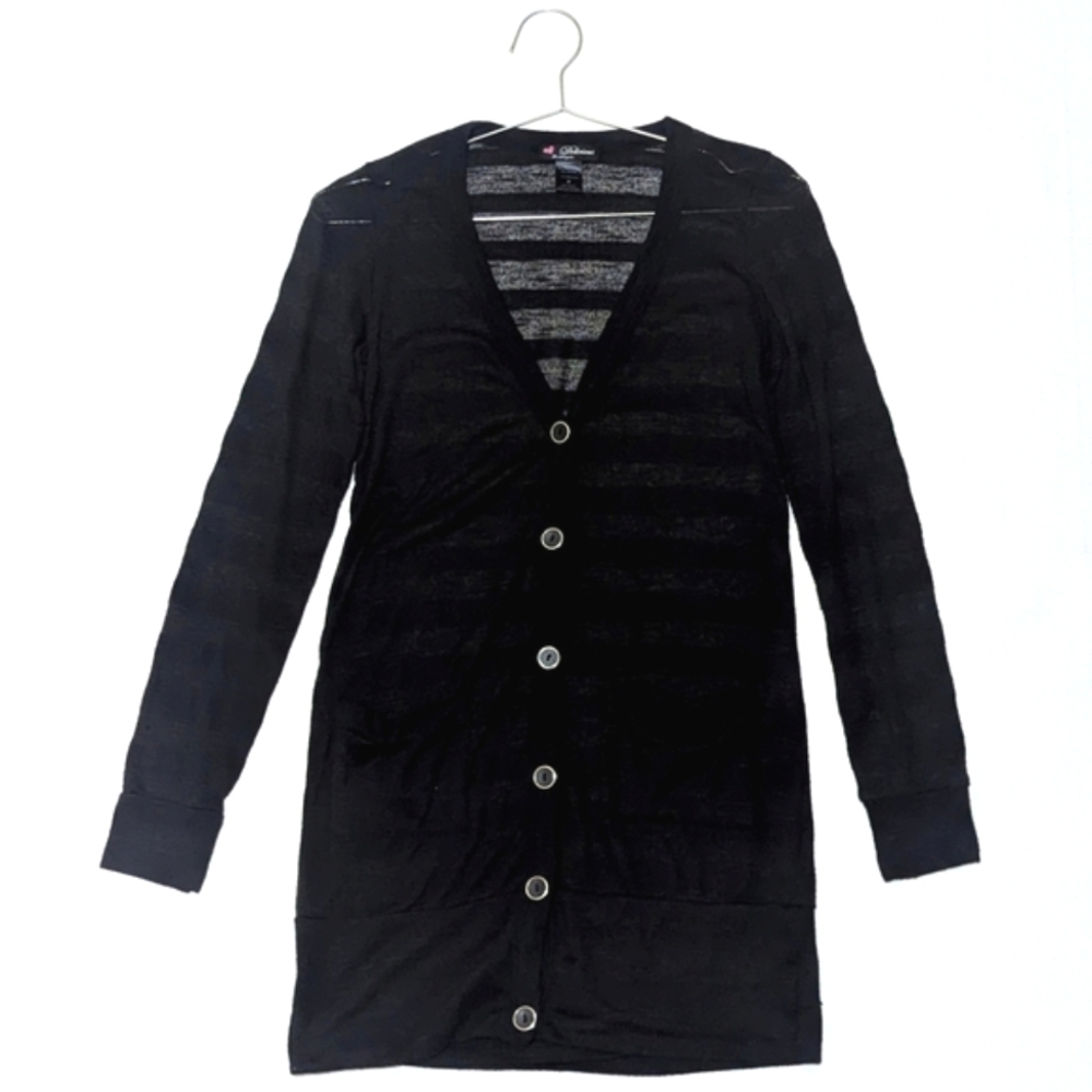Vintage | Y2K | Sheer Striped Cardigan | Edgy | Grunge | Goth | Whimsigoth | 90s